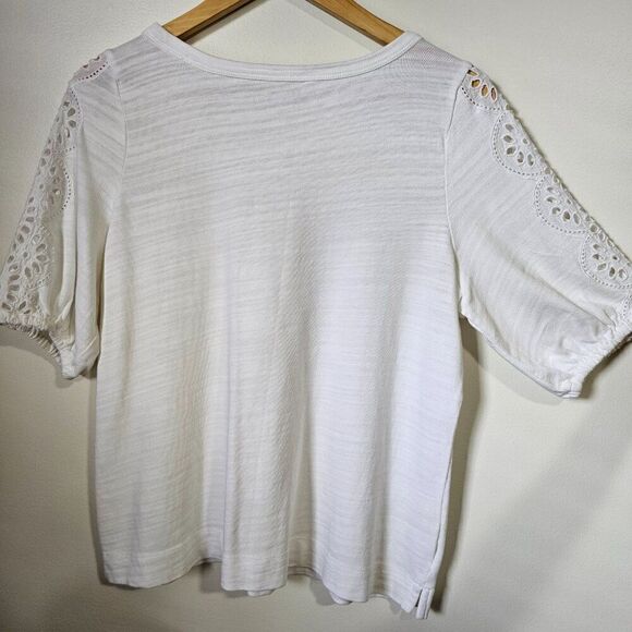 EUC LIKE NEW LOFT WHOTE CUT OUT ANGLAISE TOP SIZE SMALL - Picture 2 of 15